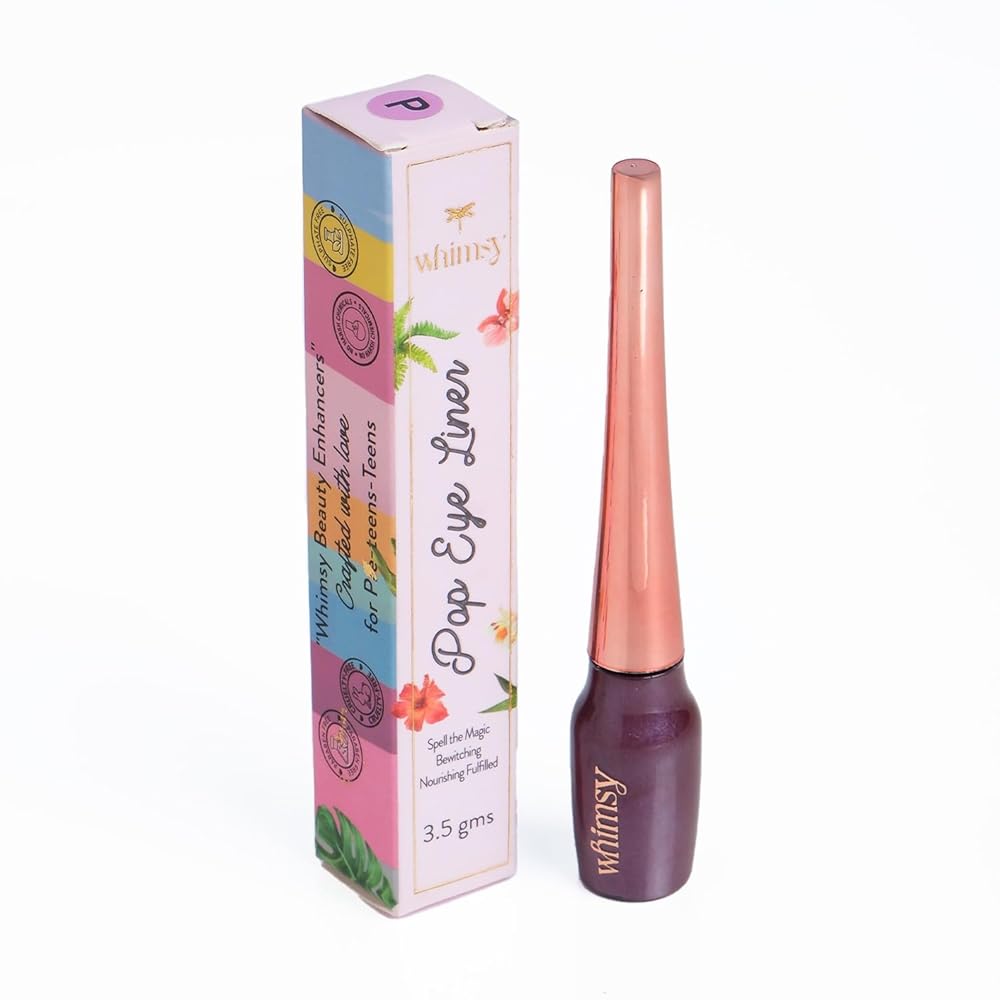 Whimsy Safe, Organic, Water Washable Pop Eyeliner for Girls|Matte Finish Liquid Eye Liner for Girls|Long Lasting Eye Makeup|Safe Eye Makeup for Kids|Smudge-proof|Quick Drying...