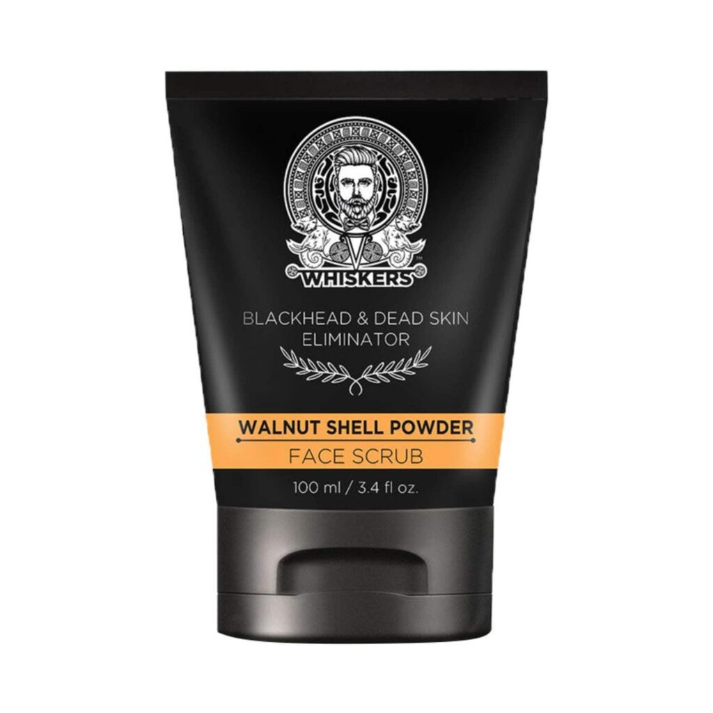 WHISKERS Walnut Shell Powder Face Scrub For Men (100 ml) - WHISKERS