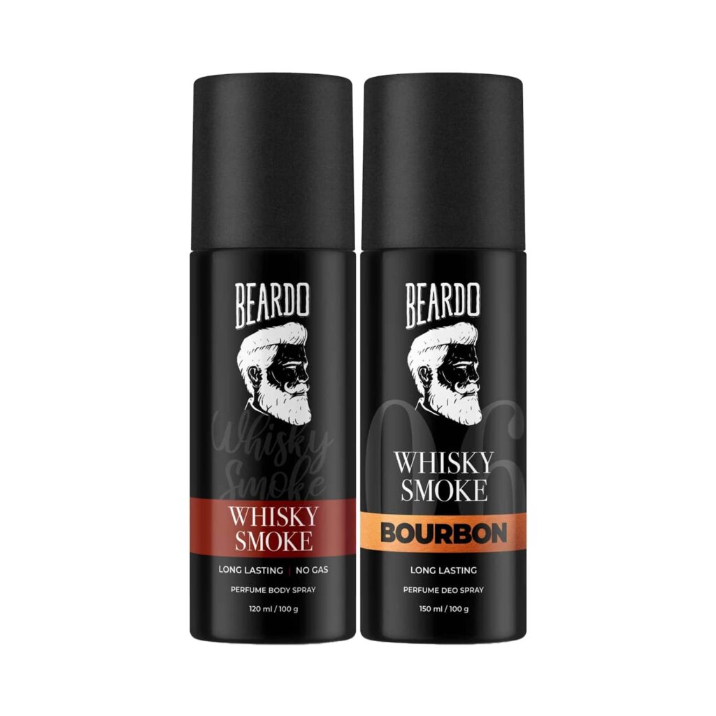 Whisky Smoke & Bourbon Long Lasting Deo Body Spray Combo For Men (2 pcs) - Beardo
