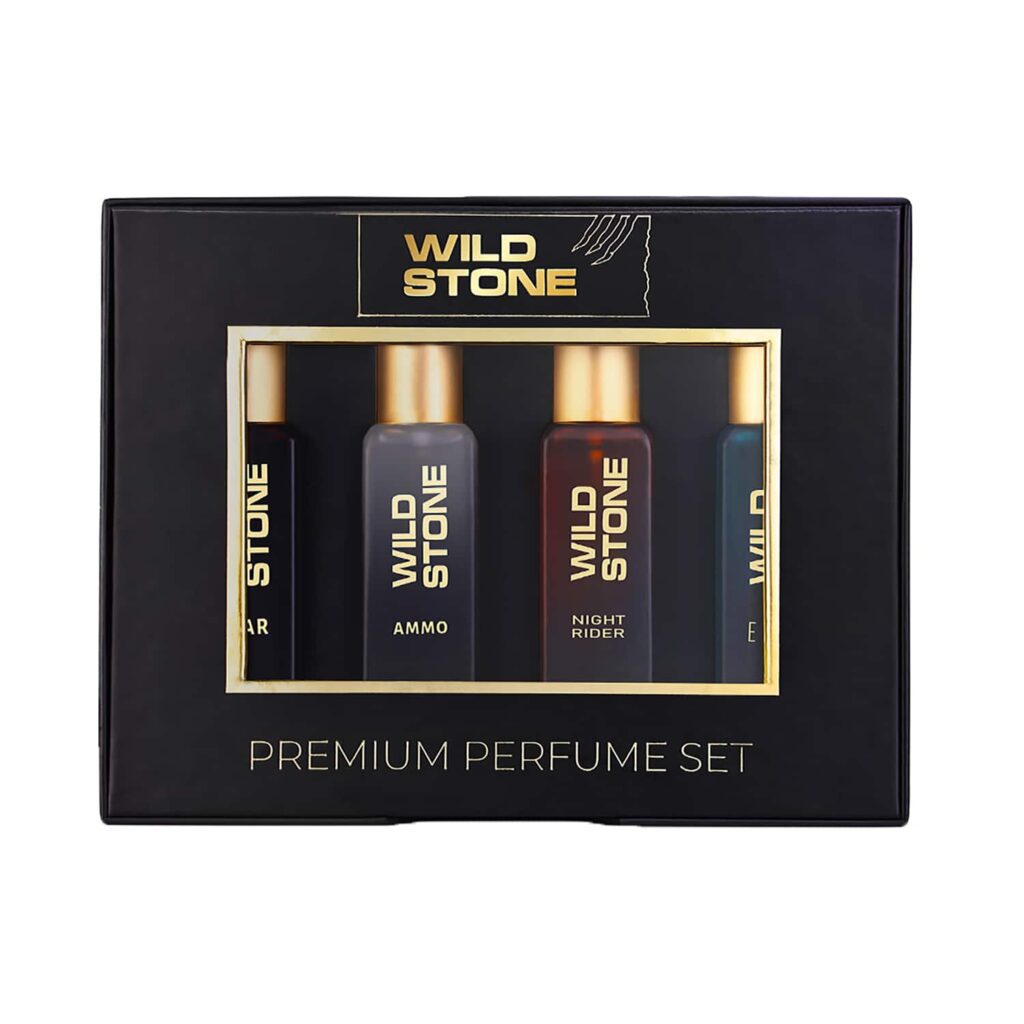 Wild Stone Cigar Ammo Night Rider & Edge Perfume Gift Set for Men (4 pcs) - Wild Stone