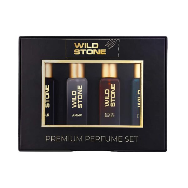 Wild Stone Cigar Ammo Night Rider & Edge Perfume Gift Set for Men (4 pcs) - Wild Stone