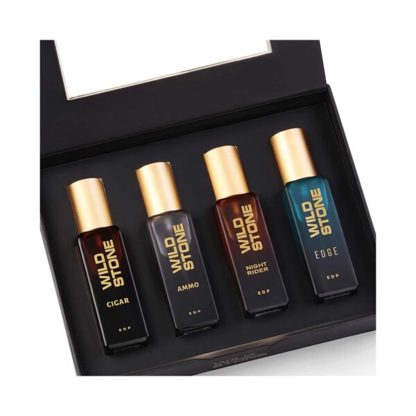Wild Stone Cigar Ammo Night Rider & Edge Perfume Gift Set for Men (4 pcs) - Wild Stone