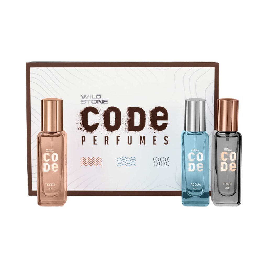 Wild Stone Code Acqua Terra Pyro Premium Eau De Parfum for Men (3 pcs) - Wild Stone