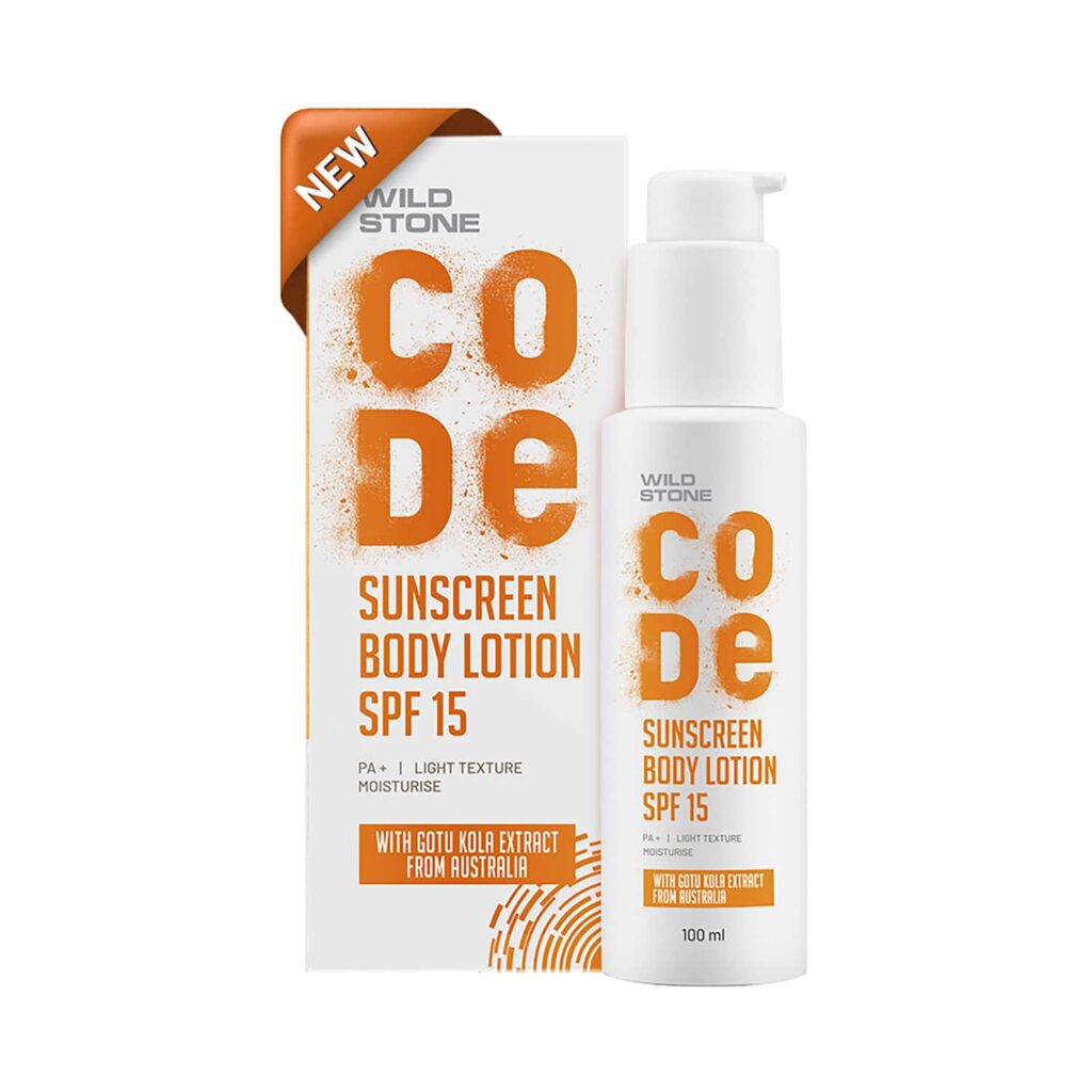 Wild Stone Code Sunscreen Body Lotion SPF 15 (100ml) - Wild Stone