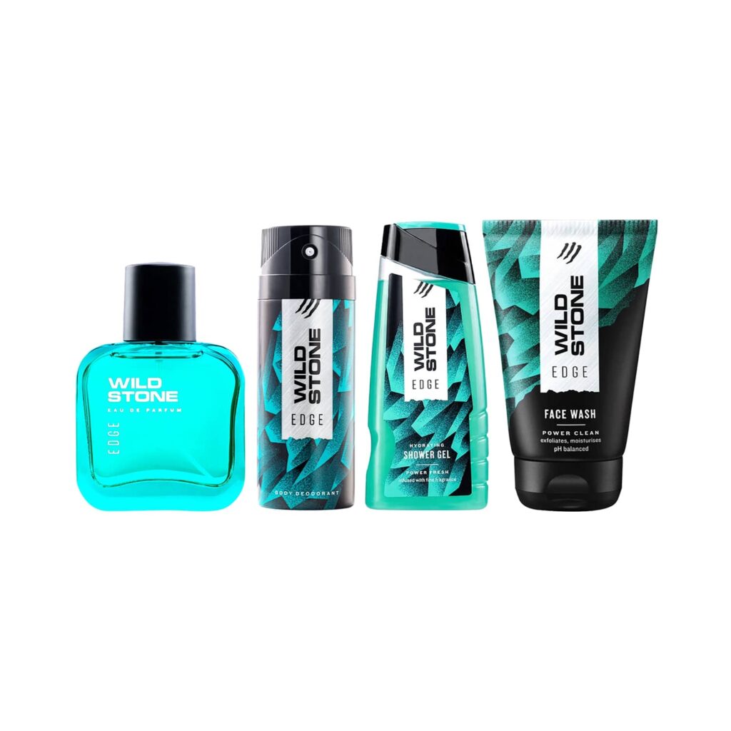 Wild Stone Edge Spray Perfume, Deodorant 1, Face Wash & Shower Gel Combo - Wild Stone