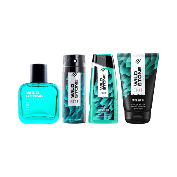 Wild Stone Edge Spray Perfume, Deodorant 1, Face Wash & Shower Gel Combo - Wild Stone