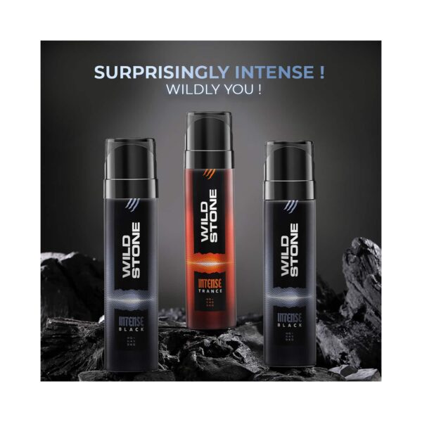 Wild Stone Intense Black and Trance No Gas Deodorant Gift Set for Men (3 pcs) - Wild Stone