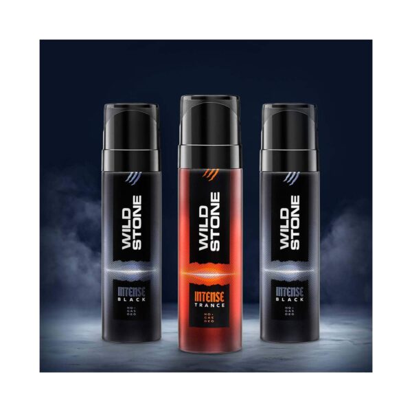 Wild Stone Intense Black and Trance No Gas Deodorant Gift Set for Men (3 pcs) - Wild Stone