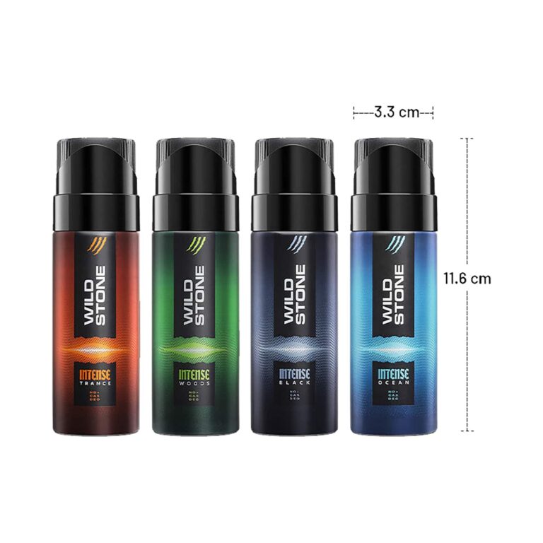 Wild Stone Intense No Gas Mini Deodorant Travel Pack Gift Set (4Pcs) - Wild Stone