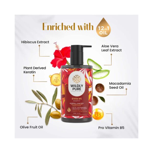 Wildly Pure Evolve Hair Fall Control Shampoo (300ml) - Wildly Pure