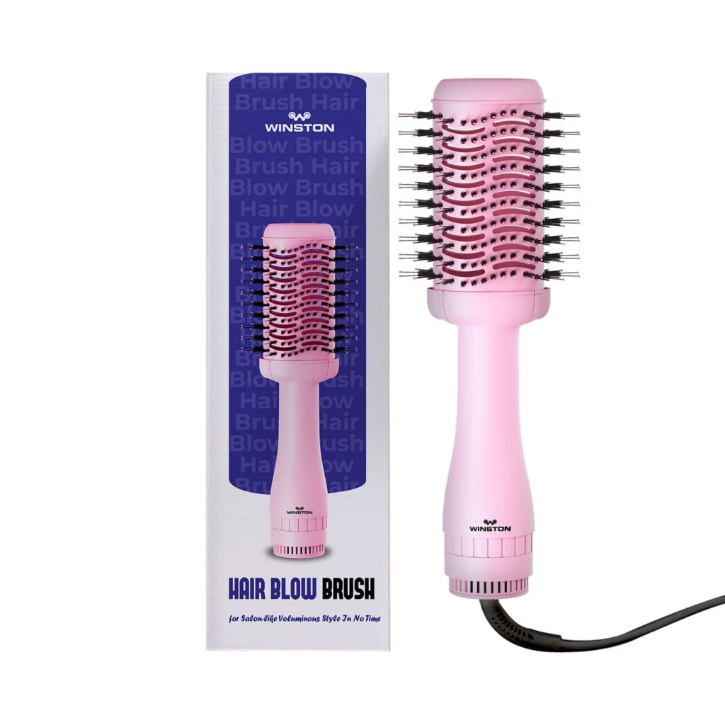 WINSTON Blow Drying Brush With Adjustable Temperature Setting 1200W - Pink (1Pc) - WINSTON