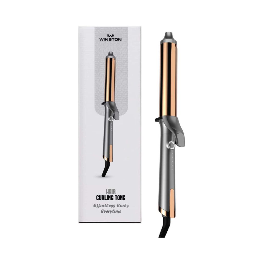 Winston Hair Curler Tong with Adjustable Heat Setting - Grey - WINSTON