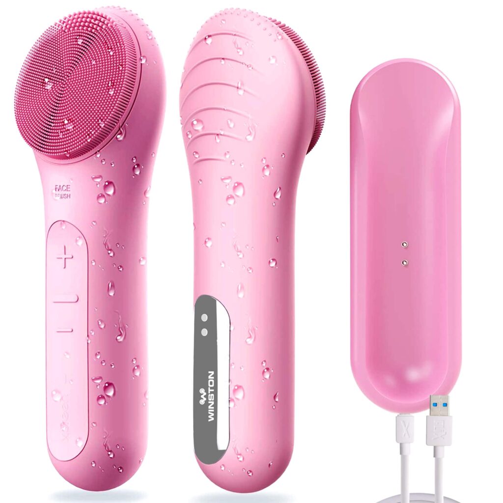 WINSTON Hot Mode Silicone Bristles Deep Facial Cleansing Skin Tightening Tool - Pink (1Pc) - WINSTON