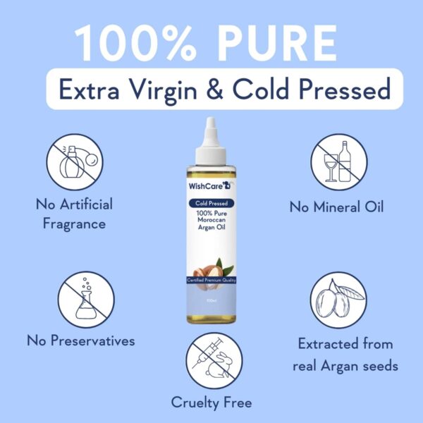 WishCare 100% Premium Cold Pressed Castor Oil (200 ml) & Argan Oil - (100 ml) - WishCare