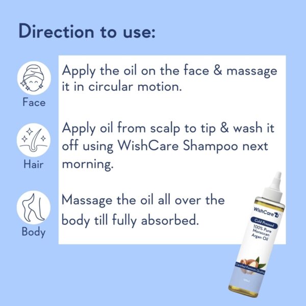 WishCare 100% Premium Cold Pressed Castor Oil (200 ml) & Argan Oil - (100 ml) - WishCare