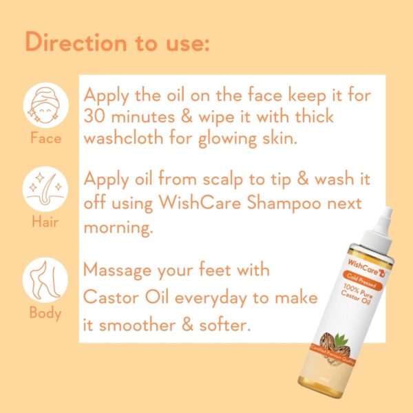 WishCare 100% Premium Cold Pressed Castor Oil (200 ml) & Argan Oil - (100 ml) - WishCare