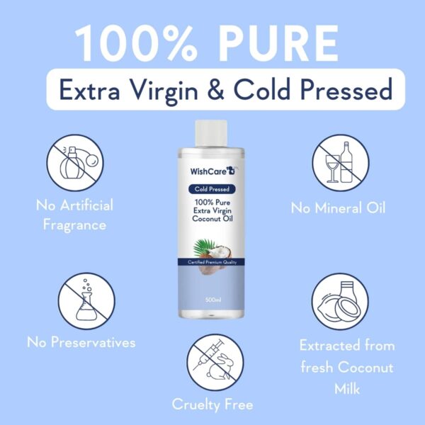 WishCare 100% Pure Cold Pressed Castor Oil (200 ml) & Extra Virgin Coconut Oil - (500 ml) - WishCare