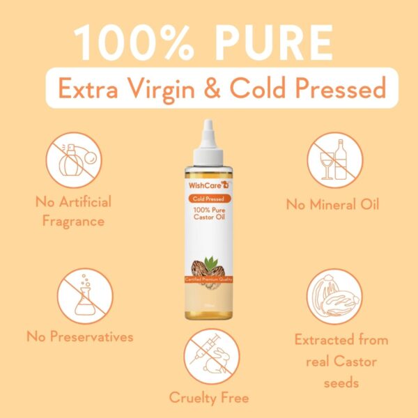 WishCare 100% Pure Cold Pressed Castor Oil & Jamaican Black Castor Oil - (200 ml each) - WishCare