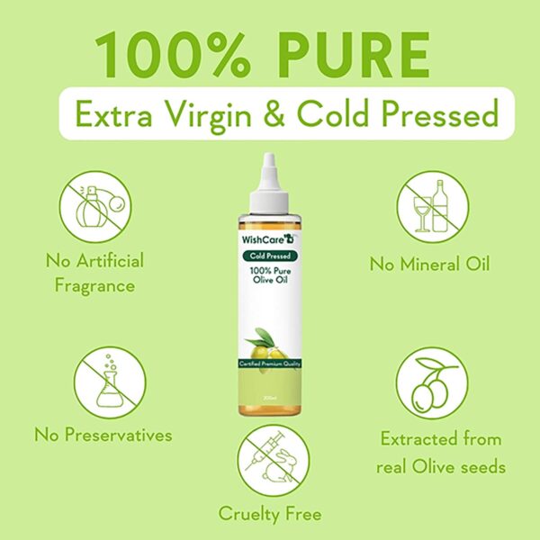 WishCare 100% Pure Cold Pressed Olive Oil (200ml) - WishCare