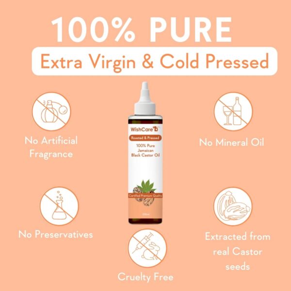 WishCare 100% Pure Cold Pressed Olive Oil & Black Castor Oil Combo - (200 ml each) - WishCare