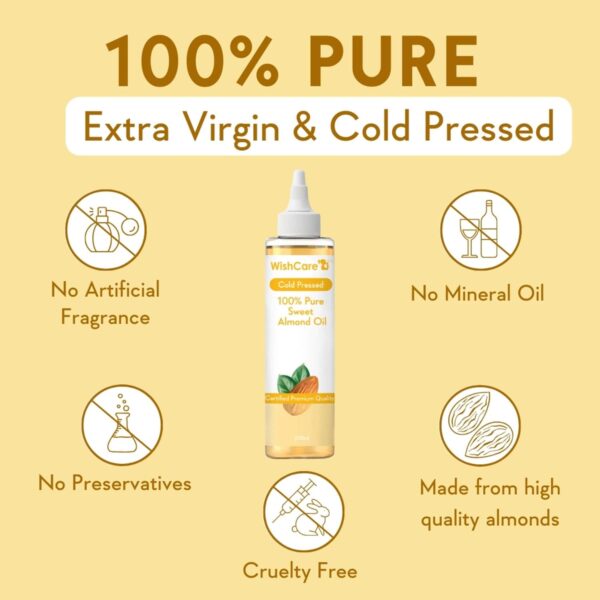 WishCare 100% Pure Cold Pressed Olive Oil & Sweet Almond Oil Combo - (200 ml each) - WishCare