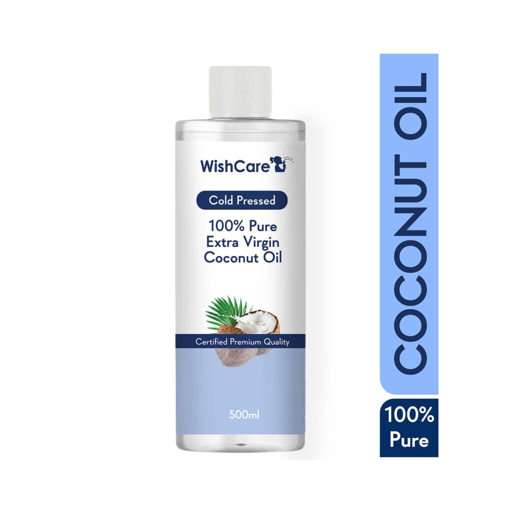 WishCare 100% Pure Unrefined Cold Pressed Extra Virgin Coconut Oil (500ml) - WishCare