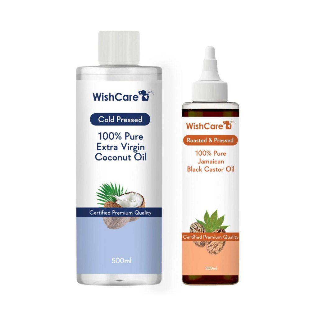 WishCare Extra Virgin Coconut Oil (500 ml) & jamaican Black Castor Oil - (200 ml) - WishCare