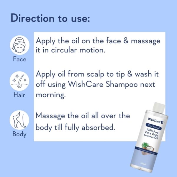 WishCare Extra Virgin Coconut Oil (500 ml) & jamaican Black Castor Oil - (200 ml) - WishCare