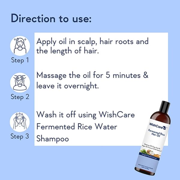 WishCare Fermented Rice Hair Growth Oil (200ml) - WishCare