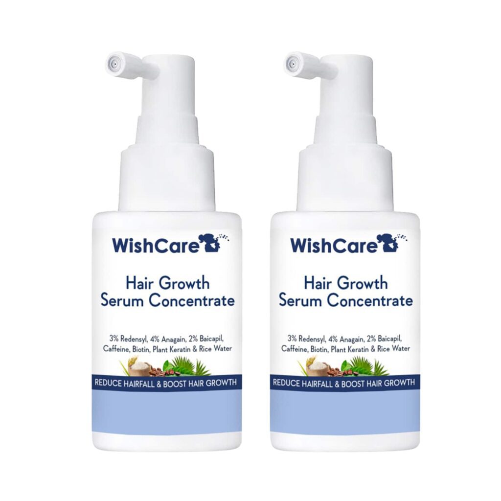 WishCare Hair Growth Serum Concentrate - Anagain, Caffeine, Biotin, Keratin & Rice Water (Pack of 2) - WishCare