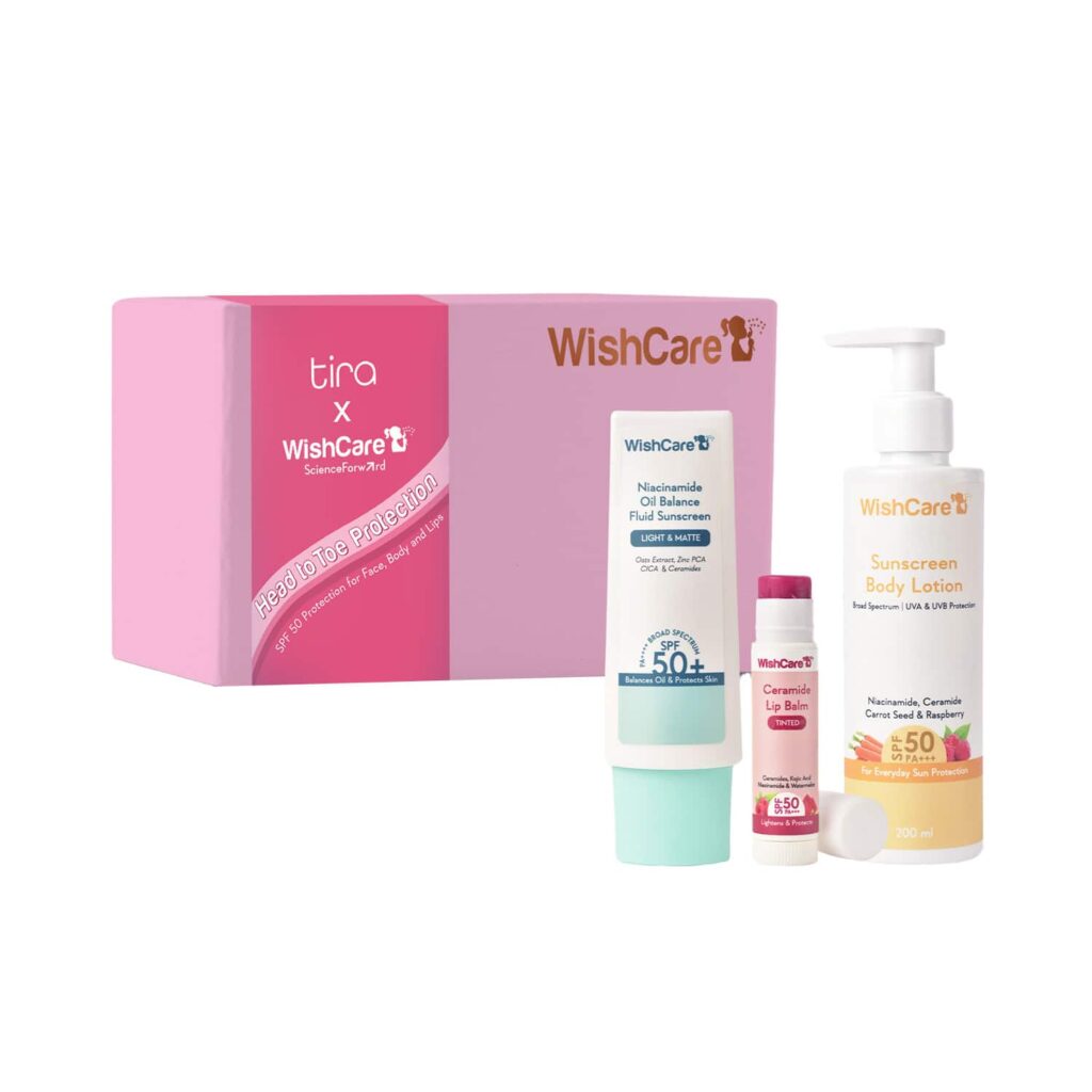 WishCare Head To Toe Sun Protection Kit with Ceramide Lip Balm SPF 50 PA+++ - WishCare
