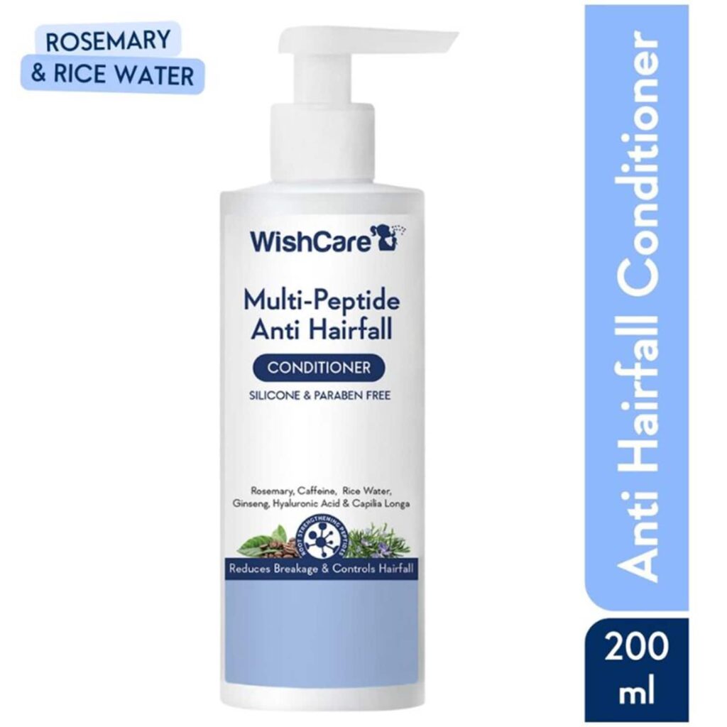 WishCare Multi Peptide Anti Hairfall Conditioner Rice Water Rosemary Capilia Longa HA Caffeine 200ml - WishCare