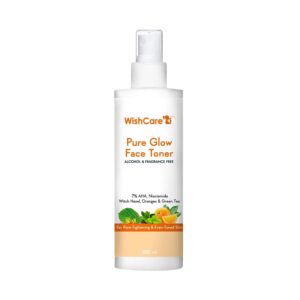 WishCare Pure Glow Face Toner For Glowing ​Skin Pore Tightening With 7% Aha & Niacinamide (200ml) - WishCare