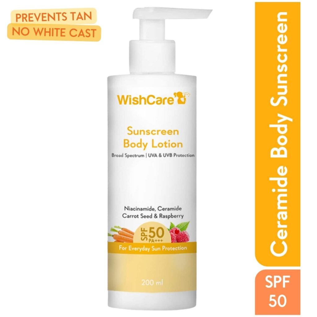 WishCare SPF 50 Sunscreen Body Lotion - Broad Spectrum For Men & Women (200 ml) - WishCare