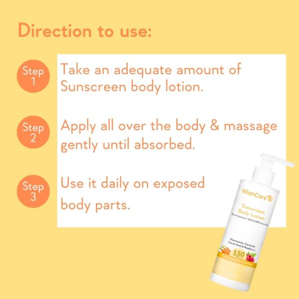WishCare SPF 50 Sunscreen Body Lotion - Broad Spectrum For Men & Women (200 ml) Pack of 2 Combo - WishCare