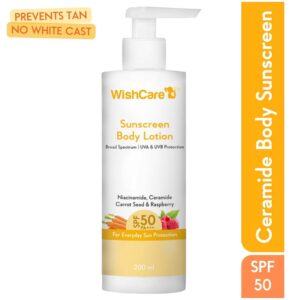 WishCare SPF 50 Sunscreen Body Lotion - Broad Spectrum For Men & Women (200 ml) - WishCare