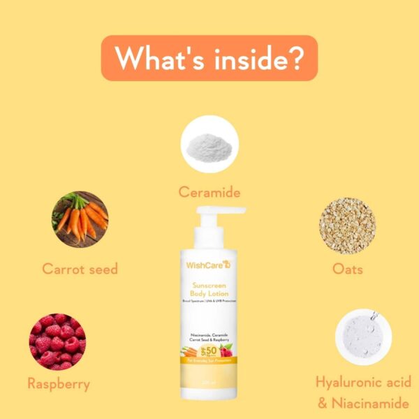 WishCare SPF 50 Sunscreen Body Lotion - Broad Spectrum For Men & Women (200 ml) - WishCare