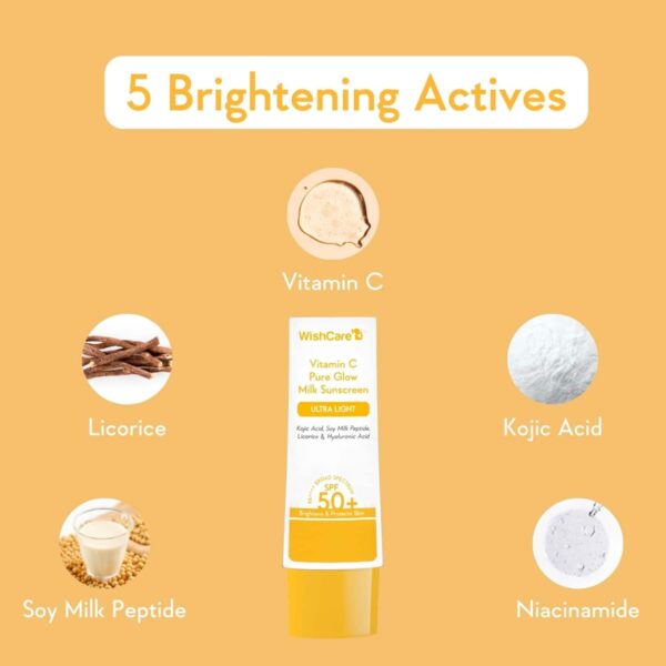 WishCare Sunscreen SPF 50 for Face, Body & Lips- With No White Cast - WishCare