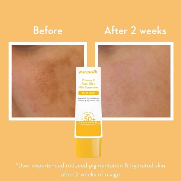 WishCare Vitamin C Pure Glow Face Sunscreen SPF 50 PA++++ (50 g) - WishCare