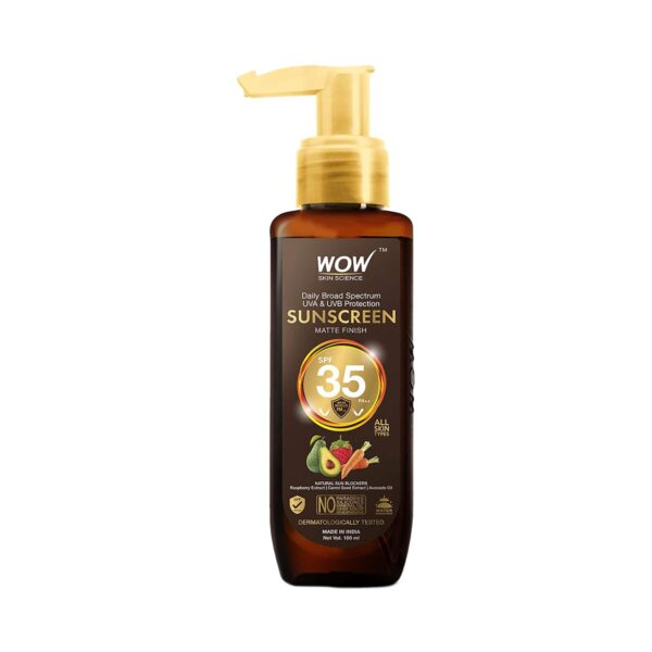 WOW SKIN SCIENCE Daily Broad Spectrum UVA &UVB Protection Matte Finish SPF 35 PA++ Sunscreen (100ml) - WOW SKIN SCIENCE
