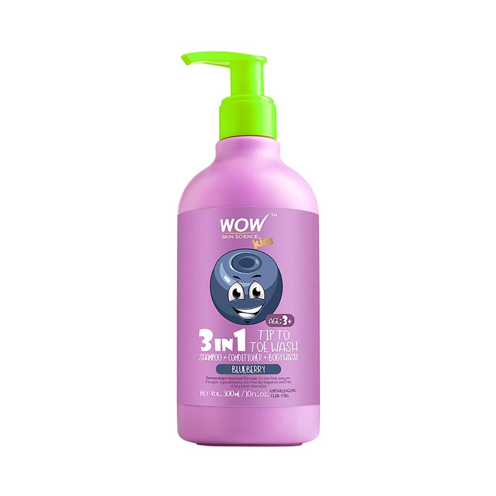 WOW SKIN SCIENCE Kids 3 in 1 Tip to Toe Blueberry Body Wash (300ml) - WOW SKIN SCIENCE