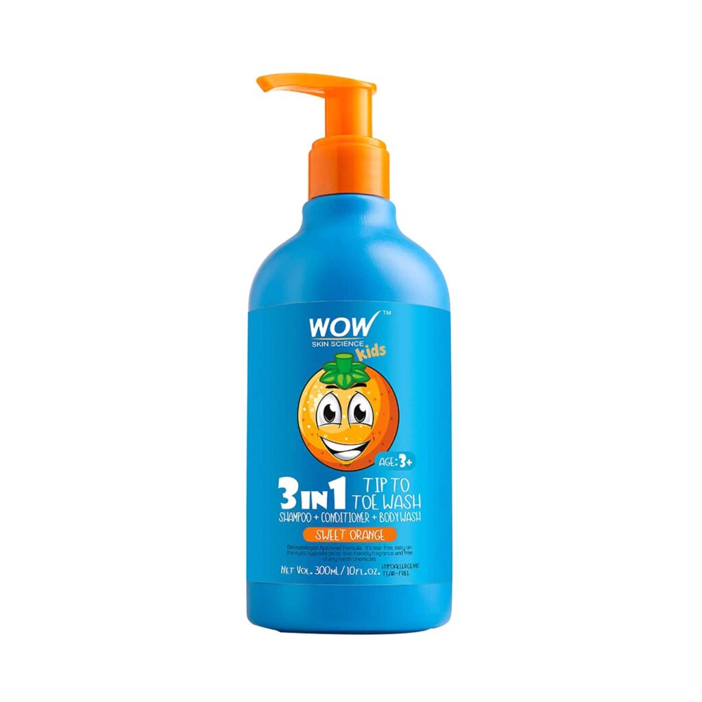 WOW SKIN SCIENCE Kids 3 in 1 Tip to Toe Sweet Orange Body Wash (300ml) - WOW SKIN SCIENCE