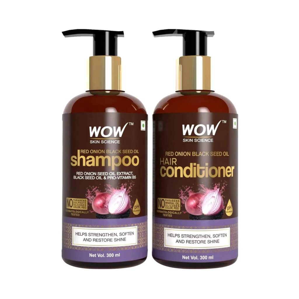 WOW SKIN SCIENCE Red Onion Black Seed Oil Shampoo And Conditioner Kit (2Pcs) - WOW SKIN SCIENCE