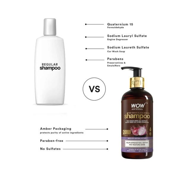 WOW SKIN SCIENCE Red Onion Black Seed Oil Shampoo And Conditioner Kit (2Pcs) - WOW SKIN SCIENCE