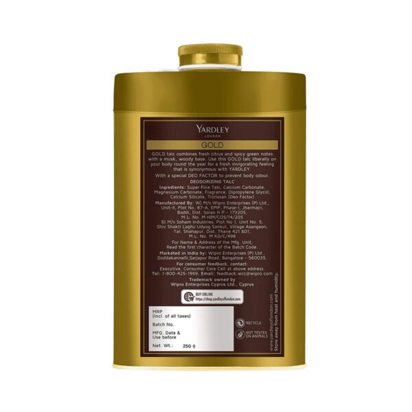 Yardley London Gold Deodorizing Talc (250 g) - Yardley London