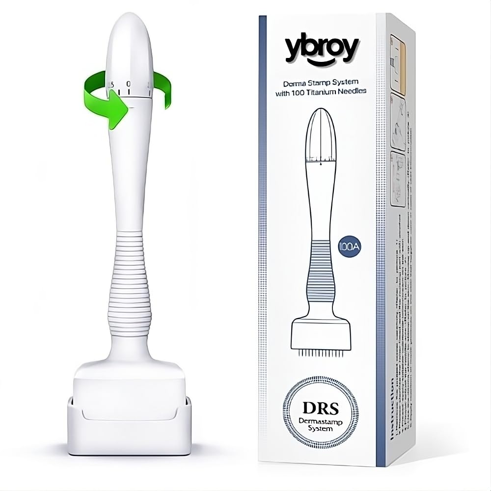 YBROY Derma Pen Stamp For Men And Women | Microneedle Pen For Body & Hair & Beard Growth - Adjustable Microneedling Stamp For Skin - 0.5Mm - 3Mm Titanium Micro Needle Derma...