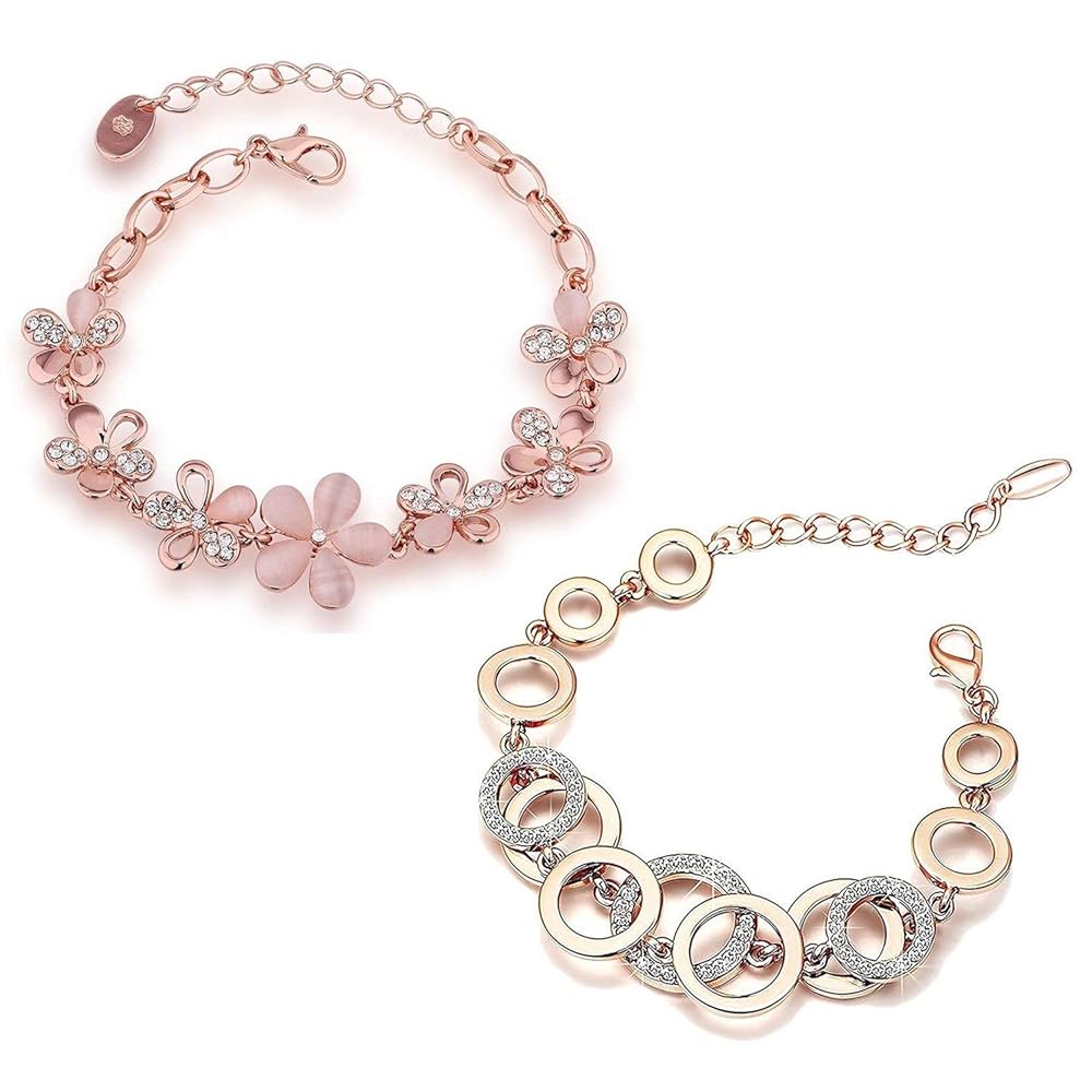 YouBella Artificial Jewellery Designer Crystal Bracelets for Women stylish Bangles Jewellery For Girls and Women (Style-2)