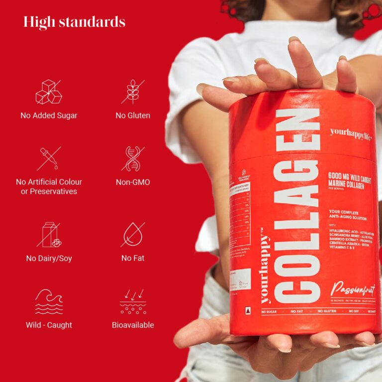 Yourhappylife Collagen Advanced with Marine Collagen, Astaxanthin, Hyaluronic Acid for Anti-aging - Yourhappylife