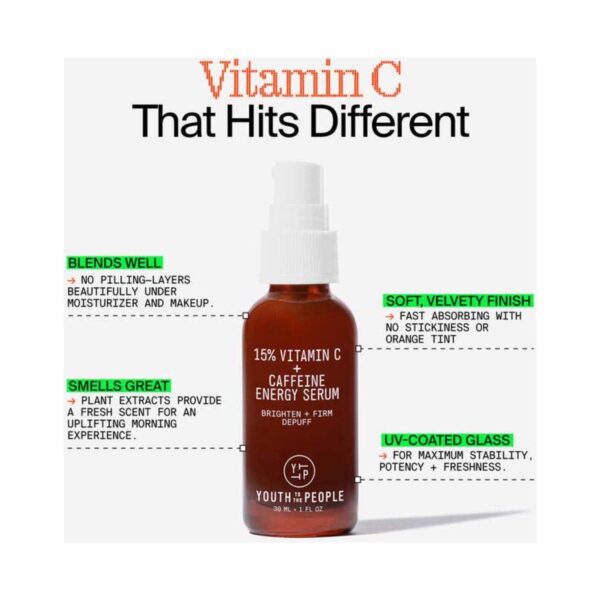 YOUTH TO THE PEOPLE 15% Vitamin C + Caffeine Energy Serum (30 ml) - YOUTH TO THE PEOPLE