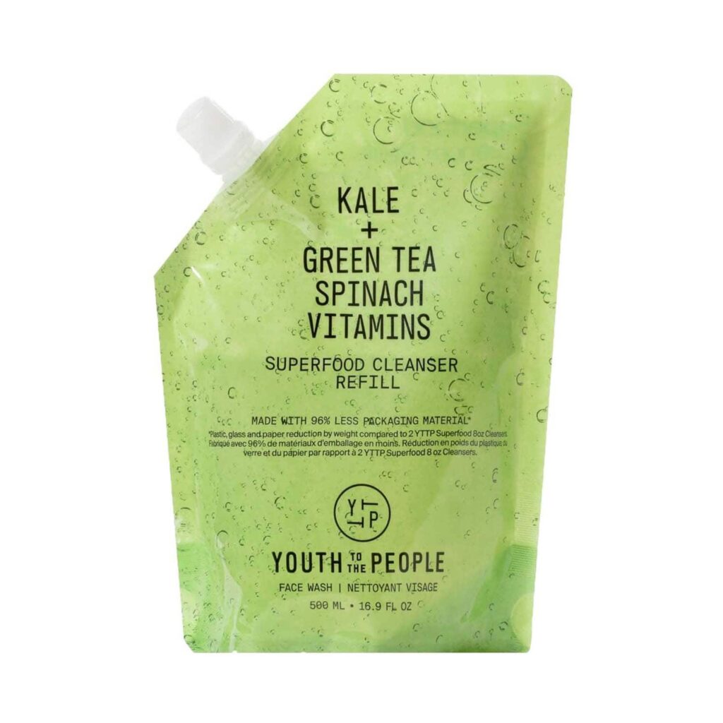 YOUTH TO THE PEOPLE Kale + Green Tea Spinach Vitamins Superfood Cleanser Refill (500 ml) - YOUTH TO THE PEOPLE